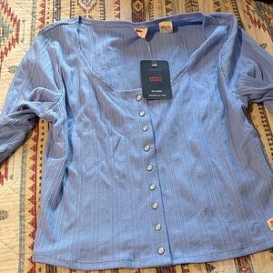 Levi's Light Blue Button-Down Women's Shirt